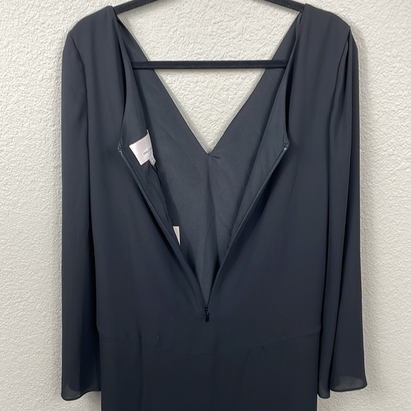 NWT Cinq a Sept Cecil Dress Black Long Sleeve Surplice Twist Front Flowy Sz 2 - Picture 10 of 16